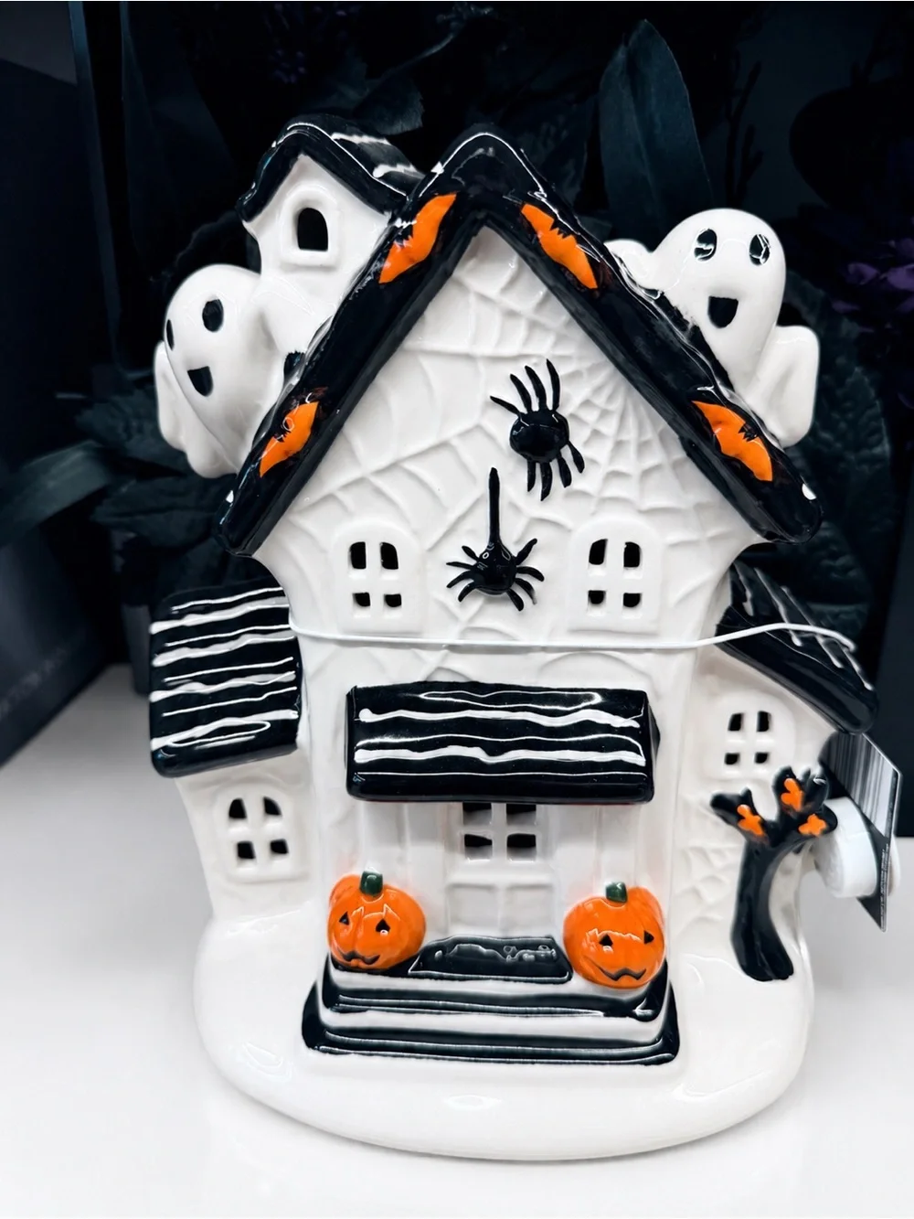 KIRKTON HOUSE Light up Ceramic Haunted House with Ghost